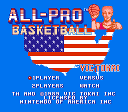 All-Pro Basketball — Title screen