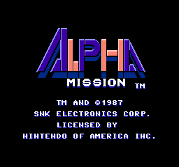 Alpha Mission — Title screen