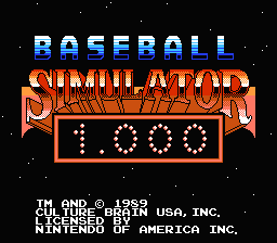 Baseball Simulator 1.000 — Title screen