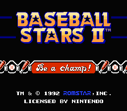 Baseball Stars II — Title screen