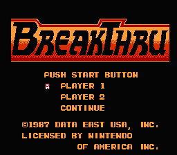 Breakthru — Title screen