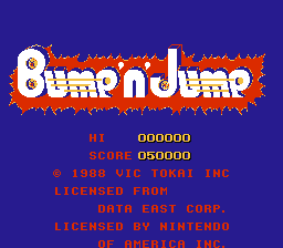 Bump 'n' Jump — Title screen