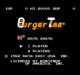 BurgerTime — Title screen