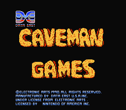 Caveman Games — Title screen