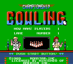 Championship Bowling — Title screen
