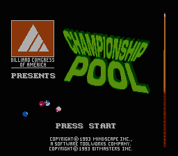 Championship Pool — Title screen