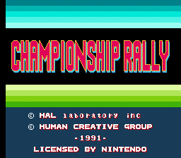 Championship Rally — Title screen
