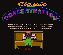 Classic Concentration — Title screen