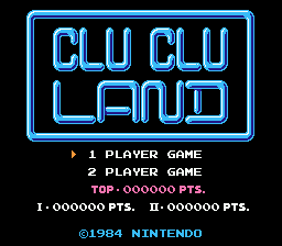 Clu Clu Land — Title screen