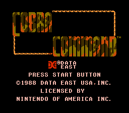 Cobra Command — Title screen