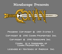 Conan — Title screen