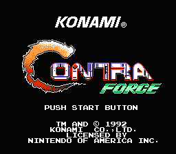 Contra Force — Title screen