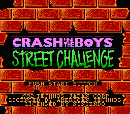 Crash 'n' the Boys : Street Challenge — Title screen