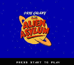 Dash Galaxy In The Alien Asylum — Title screen
