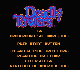 Deadly Towers — Title screen