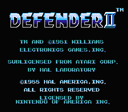 Defender II — Title screen