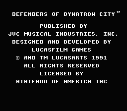 Defenders of Dynatron City — Title screen