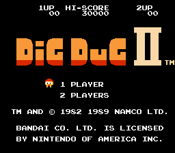 Dig Dug II : Trouble in Paradise — Title screen
