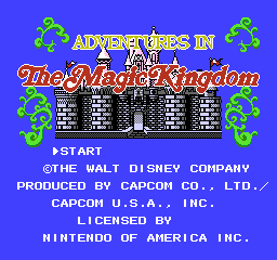 Disney Adventures in the Magic Kingdom — Title screen