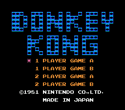 Donkey Kong — Title screen