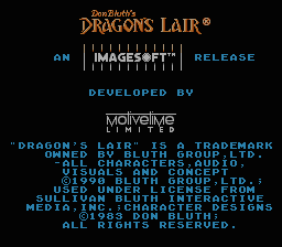 Dragon's Lair — Title screen