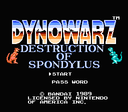 Dynowarz : Destruction of Spondylus — Title screen