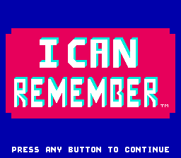Fisher-Price : I Can Remember — Title screen