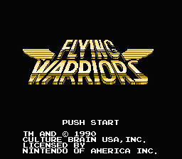Flying Warriors — Title screen