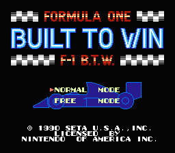 Formula One : Built to Win — Title screen