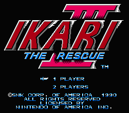 Ikari III : The Rescue — Title screen