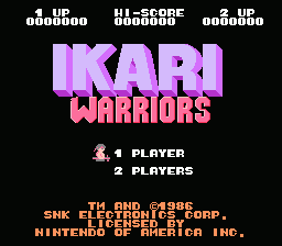 Ikari Warriors — Title screen