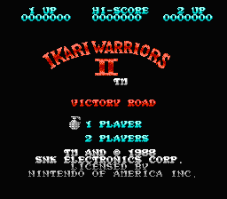 Ikari Warriors II : Victory Road — Title screen