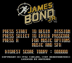 James Bond Jr — Title screen