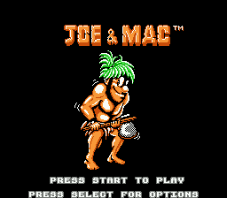 Joe & Mac — Title screen