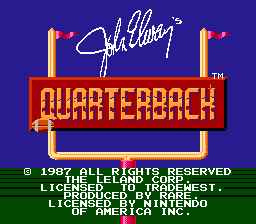 John Elway's Quarterback — Title screen