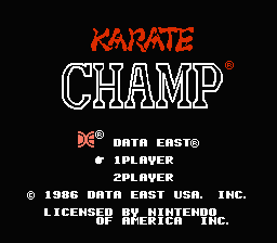 Karate Champ — Title screen