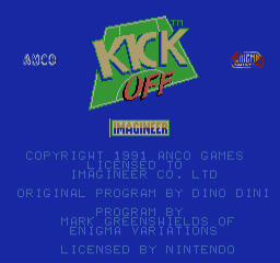 Kick Off — Title screen