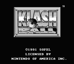 KlashBall — Title screen