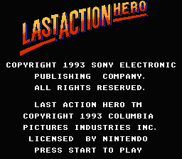 Last Action Hero — Title screen