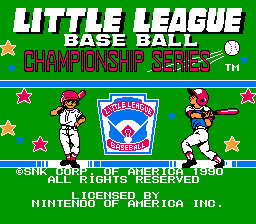 Little League Baseball : Championship Series — Title screen