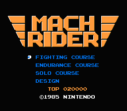Mach Rider — Title screen