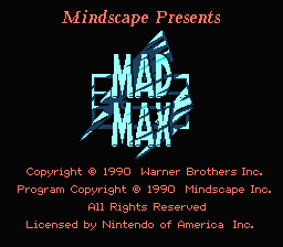 Mad Max — Title screen