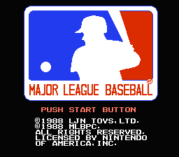 Major League Baseball — Title screen