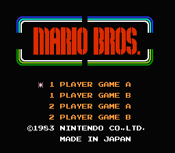 Mario Bros. — Title screen