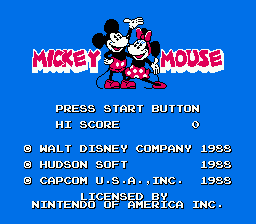 Mickey Mousecapade — Title screen