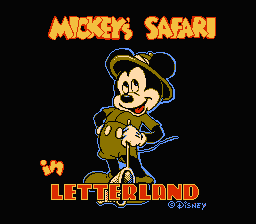 Mickey's Safari in Letterland — Title screen