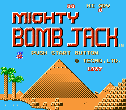 Mighty Bomb Jack — Title screen