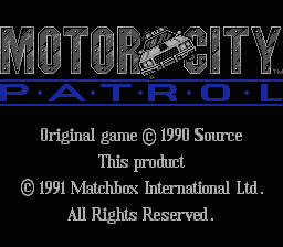 MotorCity Patrol — Title screen