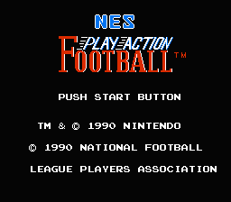 NES Play Action Football — Title screen