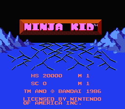 Ninja Kid — Title screen